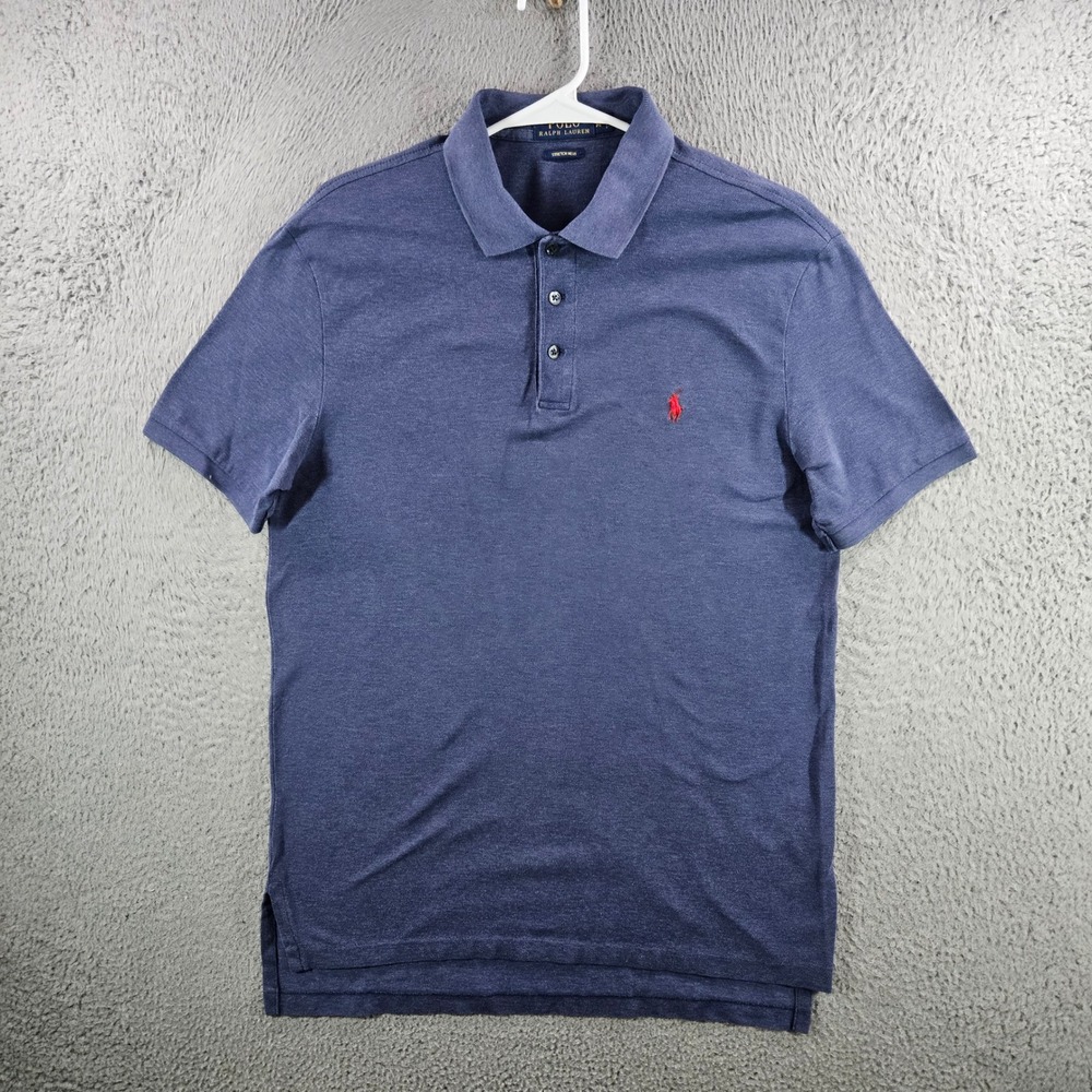 Polo Ralph Lauren Mens Blue Stretch Mesh Short Sleeve Polo Shirt Size M